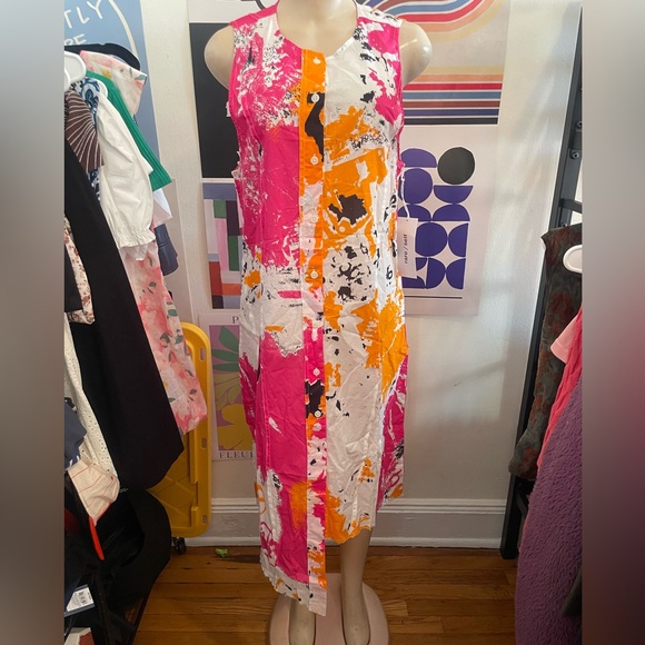 Rare Self Dresses & Skirts - Vibrant Asymmetrical Dress in Pink and Orange